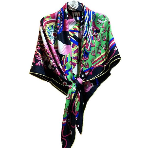 

scarves luxury 70% cashmere 30% silk scarf women fashion thin shawl flying horse print kerchief large blanket stole 53"x53", Blue;gray