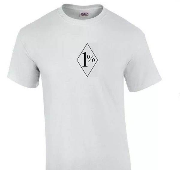 

1%er Tee Shirt Cotton outlaw 1 Percenter Black White S M  XL 2XL 3XL 4XL 5XL, White;black