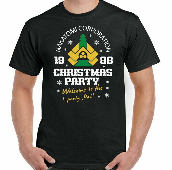 

DIE HARD CHRISTMAS T-SHIRT, Mens Nakatomi Party Bruce Willis Movie Unisex Tee, White;black