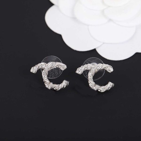 

2021 fashion style silver plated stud earring with diamond for women wedding jewelry gift have box stamp ps4145, Golden