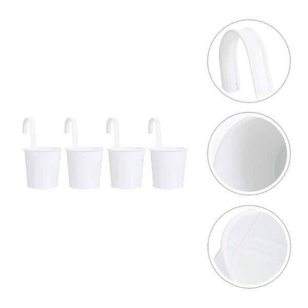 

other garden supplies 4pcs balcony hanging buckets flower basket holder vase planter