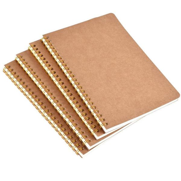 

a5 kraft paper cover notebook notepads dot matrix grid coil business diary school office home notebooks supplies gifts, Purple;pink
