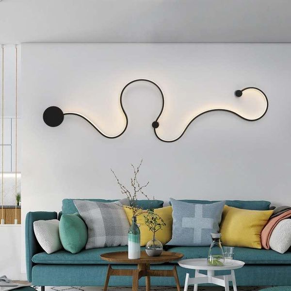 

modern minimalist led wall lamp curve lamps for living room bedroom home decor luminaire bedside light fixtures