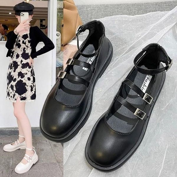 

dress shoes 2021 autumn models mary jane small leather women women's japanese high heels retro platform oxford, Black