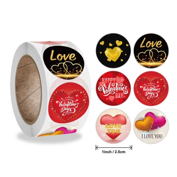 

gift wrap happy valentine's day sticker thank you sealing label i love with heart wedding party box tag favors home decor