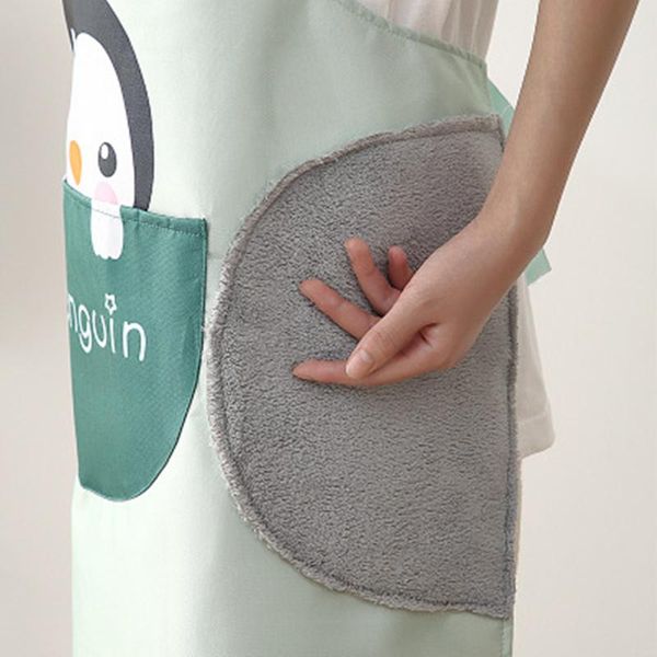

cartoon sleeveless apron waterproof kitchen lady pocket dishwashing oil repellent housework household cooking bib aprons