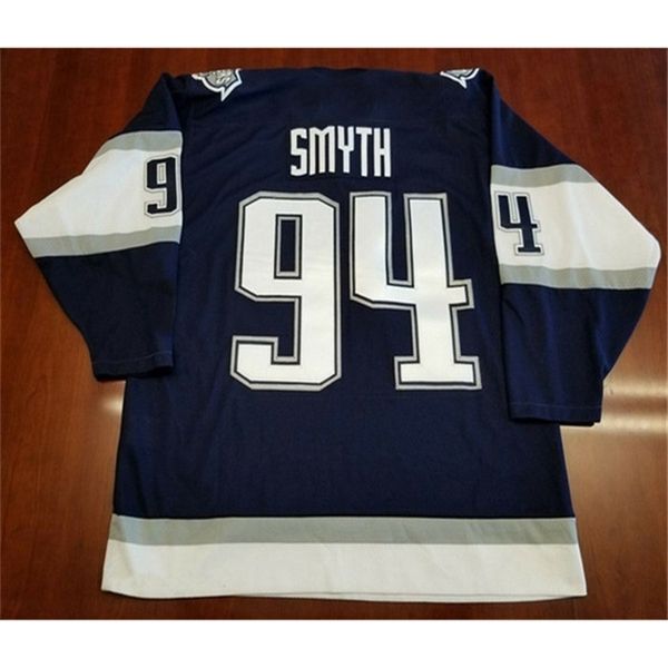 

52custom 94 ryan smyth vintage edmonton oilers koho hockey jerseys men's oil gear navy jersey sewing any name and code size s-4xl, Black