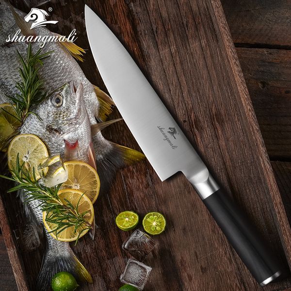 

8 inch chef knife 5cr15mov wood hande stainess stee sicing ceaver gift knife sharp cook damascus kitchen knives