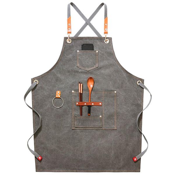 

denim canvas apron cafe barber hanging neck milk shop restaurant clothing aprons for woman