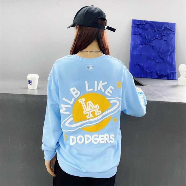 

2021mlb autumn ny planet foam printing couple round neck sweater, Black