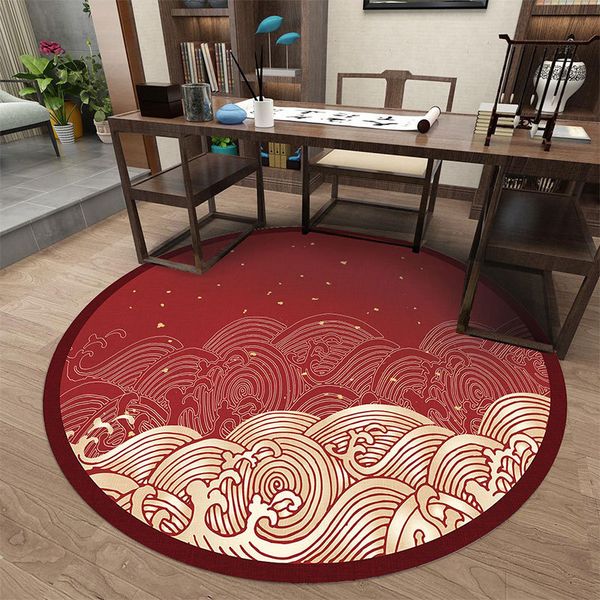 

chine round carpet style living room beoom red crane fashion national cushion
