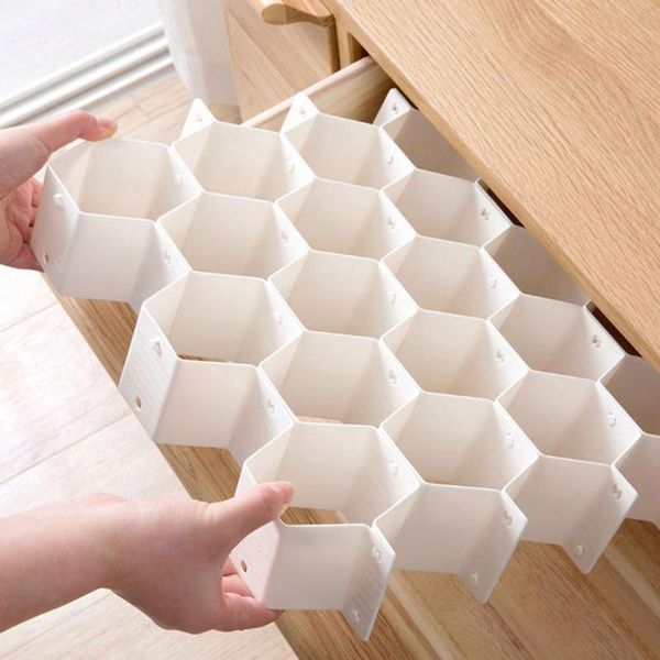 

storage drawers honeycomb shape drawer divider board home diy space rack clapboard clothing split bra socks organizer