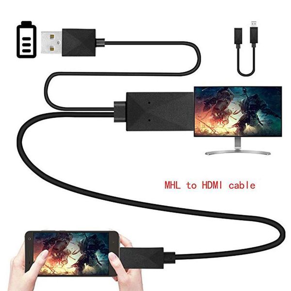 

audio cables & connectors 5 pin 11 micro usb 1080p hd tv cable adapter support for android phone (need supports mhl function)