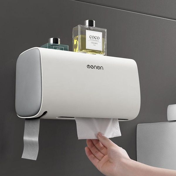 

toilet paper holders box tissue double-layer storage rack household punch-creative waterproof and
