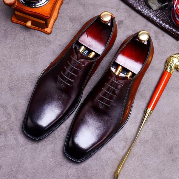 

dress shoes autumn winter cowhide men business formal wear leather men's british carving trend wedding breathable shoe, Black