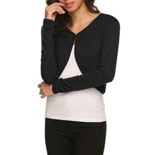

women's jackets soft knitted autumn open front inner button short women cardigan long sleeve slim solid elegant casual ladies shrug out, Black;brown