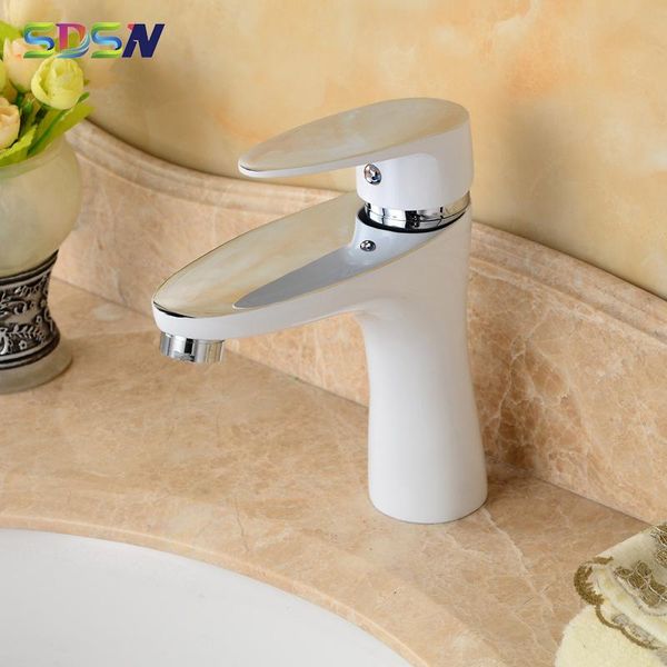 

bathroom sink faucets white basin faucet sdsn solid brass and cold mixer painting