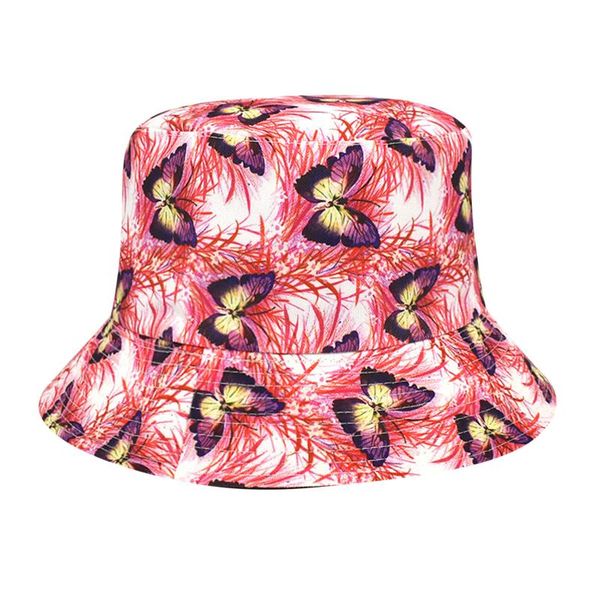 

wide brim hats summer sun for women butterfly prints beach sunshade hat fisherman's basin outdoor bucket casquette femme, Blue;gray