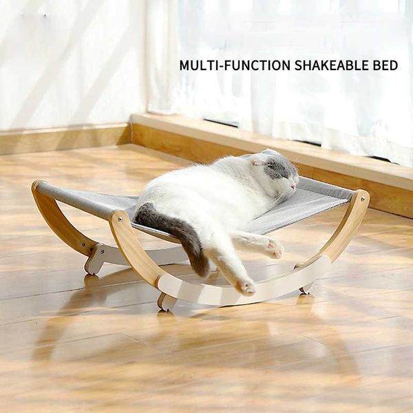

cat beds & furniture four seasons bed wooden cradle removable washable multifunctional hammock mat summer rocking chair pet lounger accessor