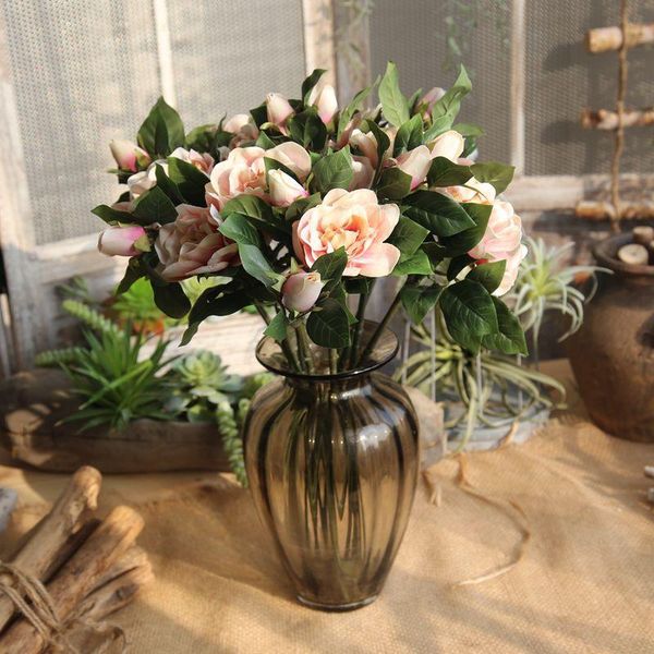 

decorative flowers & wreaths 1pc artificial gardenia vivid camellia silk flower for party wedding home decoration 4 colors