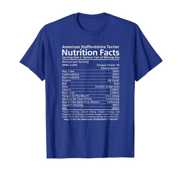 

American Staffordshire Terrier Shirt | Funny Nutrition Facts, Mainly pictures