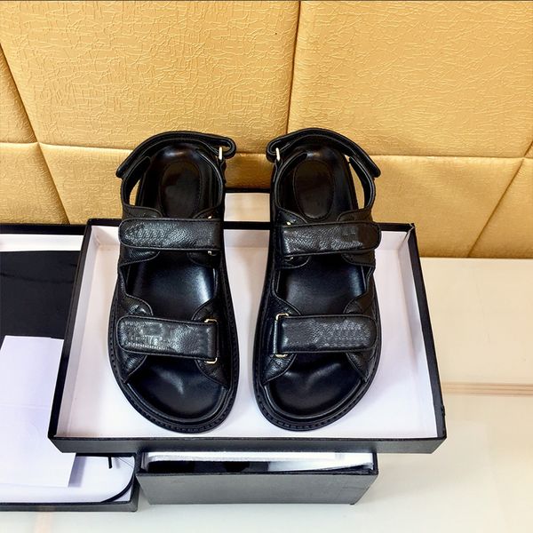 

sandals women slides womens scuffs slipper luxurys designers shoes high heels genuine leather lady paris summer beach pumps, Black