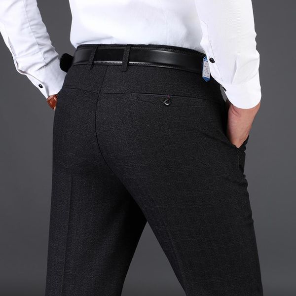 

men's suits & blazers plus zise 42 44 46 suit pants classic style black business casual straight stretch dress male brand trousers, White;black