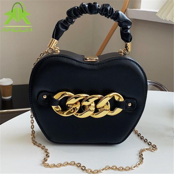 

shoulder bags pu leather apple shape small square chain luxurious hand fashion women trend messenger