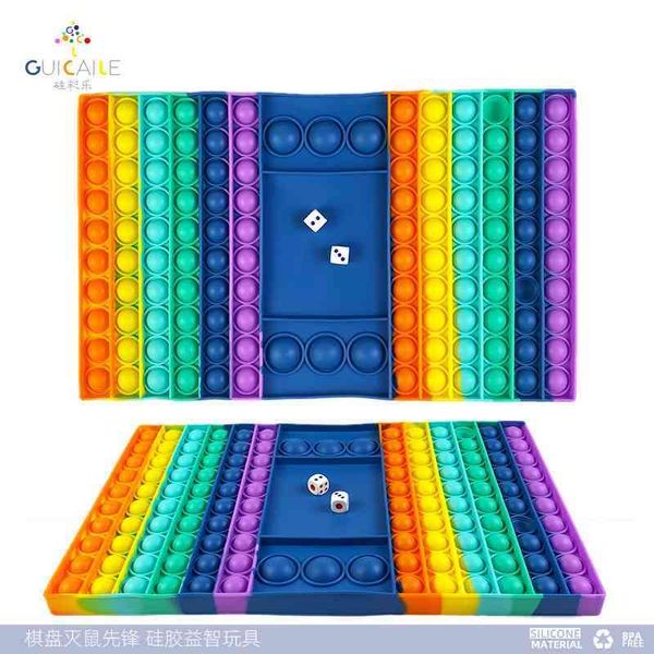 

large silica gel chessboard rat killing pioneer rainbow multiplayer children's deskpressing bubble toy