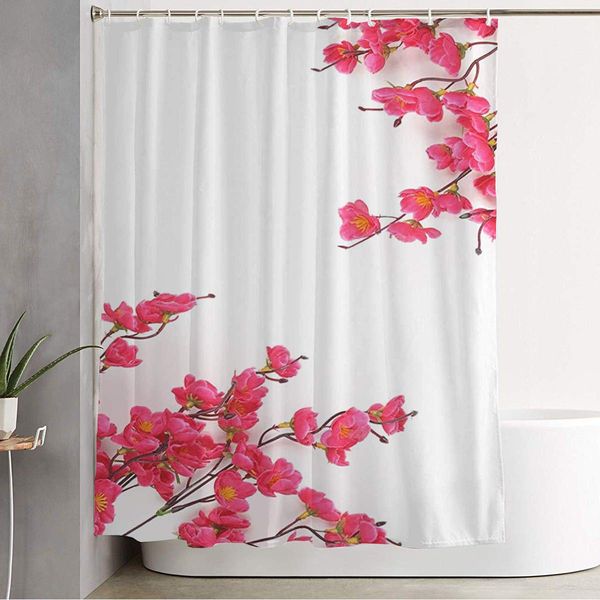 

shower curtain plum blossom style red isolated on white botany chinese oriental textures china holidays beautiful home bathroom