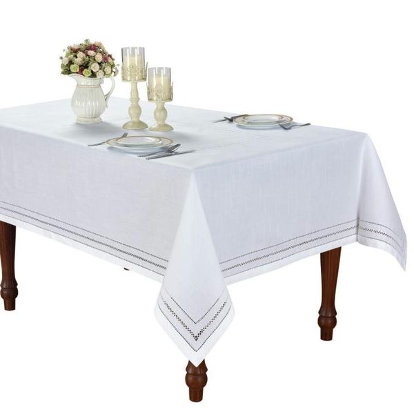 

table cloth [camellia casa]luxrary concise tablecloth hemstitched by hand,square and rectangle,linen look & washable, home,restaurant,airbnb