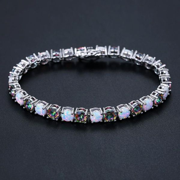 

pure silver color lady bracelet couple festival gift link, chain, Black