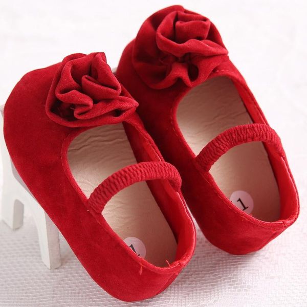 

first walkers 0-1 year old female baby spring and autumn solid color flowers toddler shoes