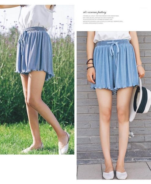 

fashion casual shorts female loose high waist summer chiffon skirt women's, White;black
