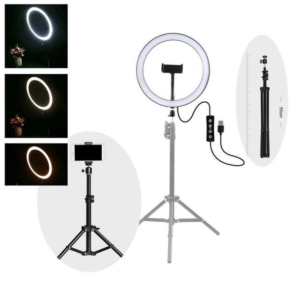 

selfie ring light 26cm 30cm for tiktok circle fill dimmable lamp tripod makeup pography ringlight phone stand flash heads