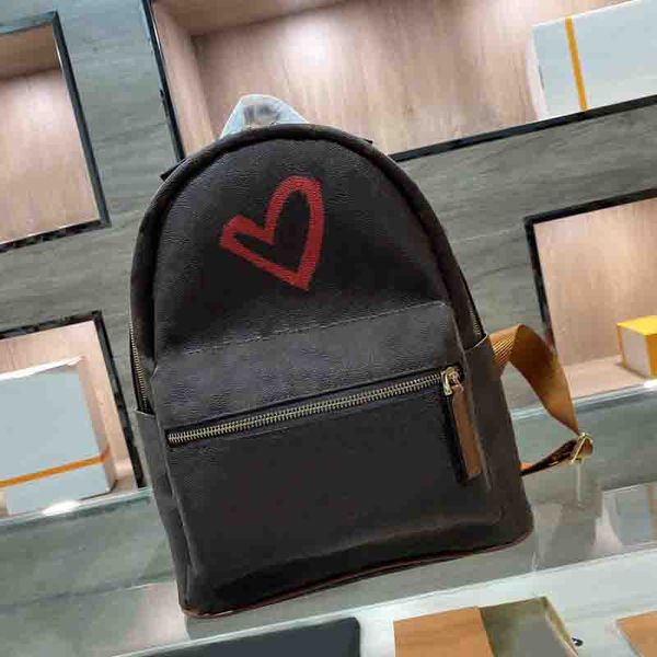 

luxurys red heart pattern backpack designers women fashion double shoulder bag lady backpacks