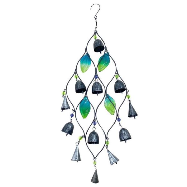 

decorative objects & figurines wind chime pendant bell ornaments retro gradient glass outdoor pendants home decor with 7 round short bells 5