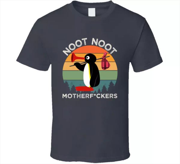 

motherf*ckers tee pingu noot noot sun funny vintage classic men's t shirt new, White;black