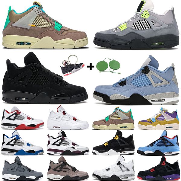 

men women basketball shoes 4 4s desert moss university blue white oreo taupe haze black cat bred brown yellow mens trainers sports sneakers
