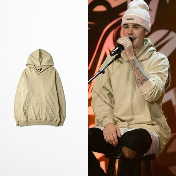 

hoodies autumn outwear loose fog khaki bege justin bieber sweatshirt body all game unissext hoodie hip hop kanye west kpop, Black