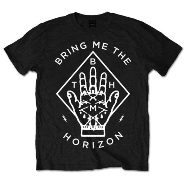 

bring me the horizon diamond hand official t-shirt men unisex, White;black