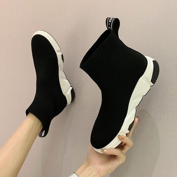 

boots 2021 women autumn sneakers mesh tennis sports shoes lightweight female's fashion brand casual breathable sneaker socks, Black