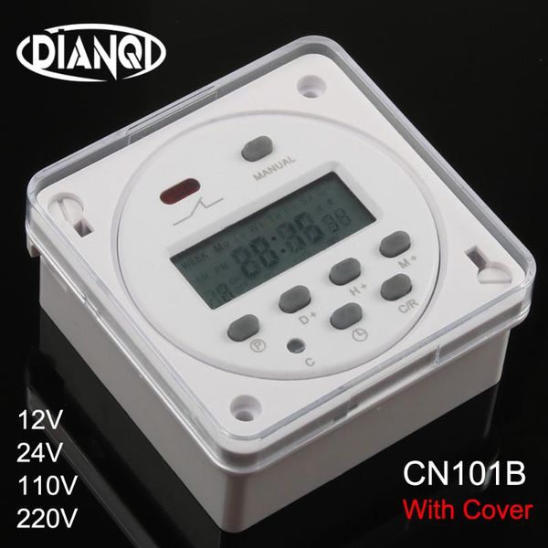 

timers cn101b ac 12v 24v 110v 220v digital lcd power timer no nc programmable time switch relay with protective cover weekly 7days