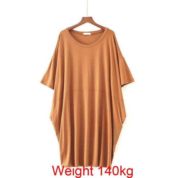 

women's sleepwear women night dress soft summer oversized 80~140kg solid color o-neck short sleeve casual home, Black;red