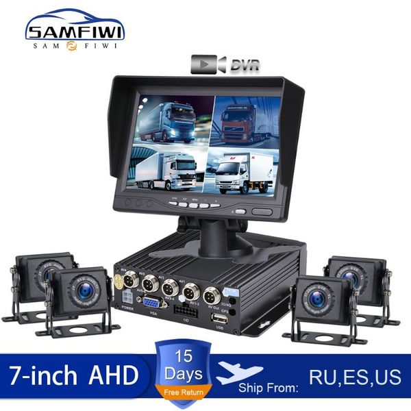 

car video high definition ahd truck dvr monitor 7" ir night vision reverse backup recorder rear view camera for bus dvd screen