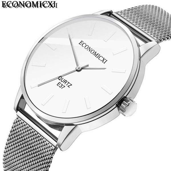 

wristwatches men watch luxury fashion ultra thin stainless steel mesh band watches business casual analog quartz wristwatch relogio feminino, Slivery;brown