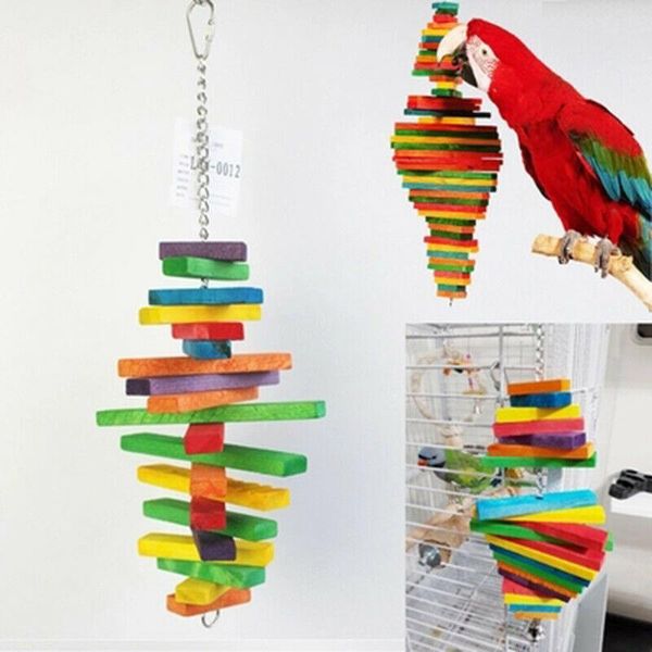 

wood bird toys colorful toy for small medium parrots big chew swing cages
