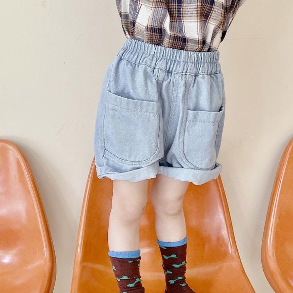 

jeans 2021 summer arrival girls fashion denim short kids korean design shrots, Blue