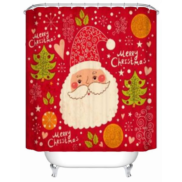 

shower curtains christmas curtain illustration with funny santa claus decor polyester bathroom set waterproof