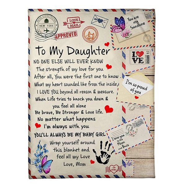 

blankets to my daughter from mom envelope fleece blanket customizable patterns the gift for mothers day